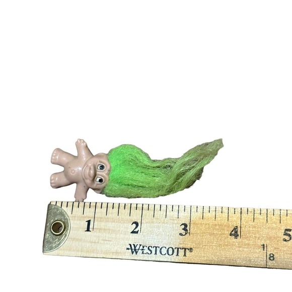 Vintage Troll DAM 1989 Mini Doll Pendant Keychain Ring Green Hair - Picture 8 of 8